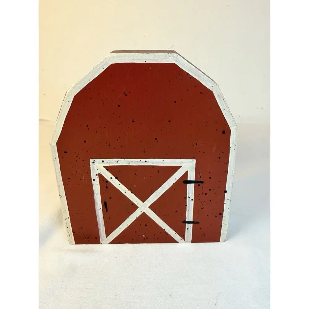 Hand Made And Painted Wooden Down Napkin Holder Farmhouse Country Barn